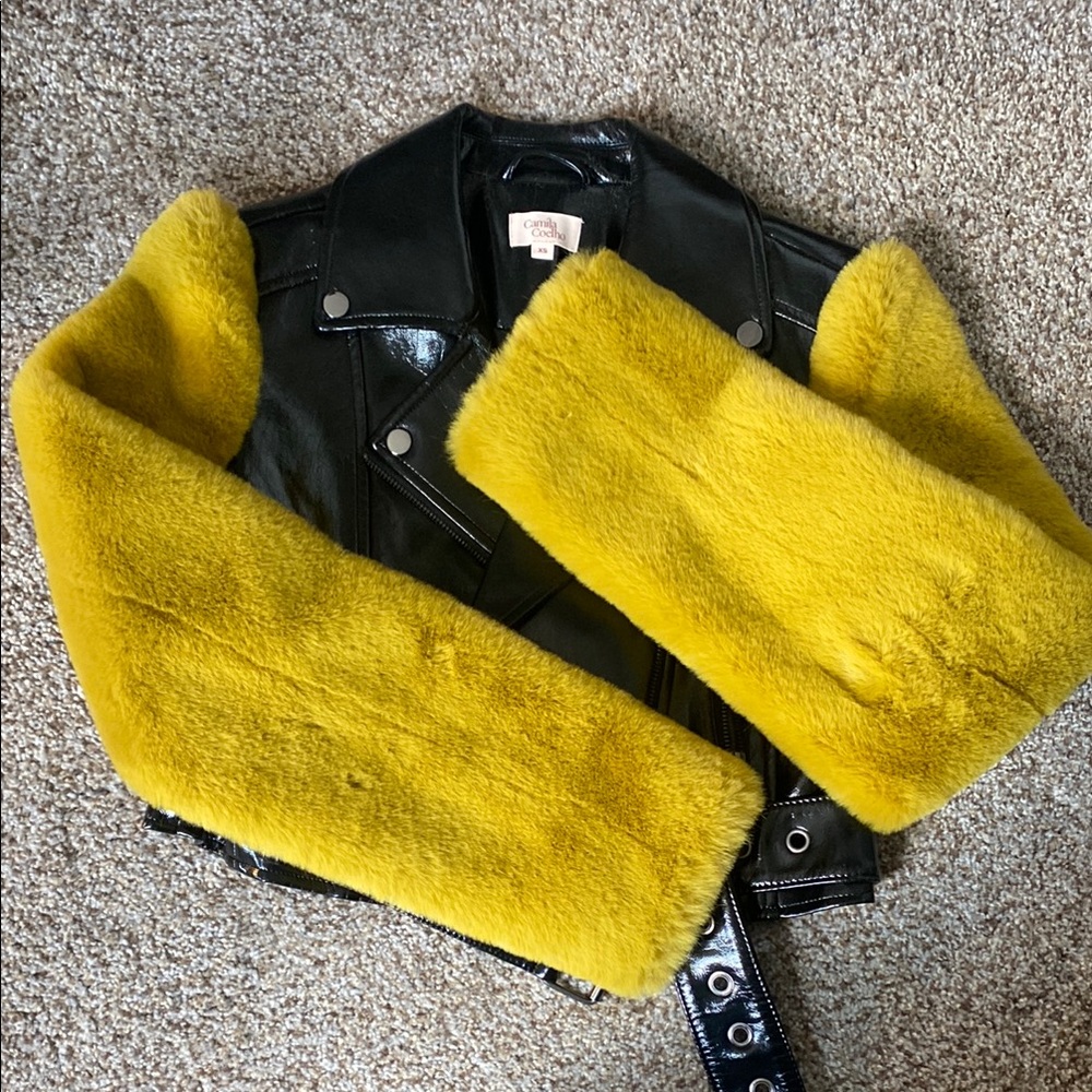 Camila Coelho Black Faux Leather Jacket